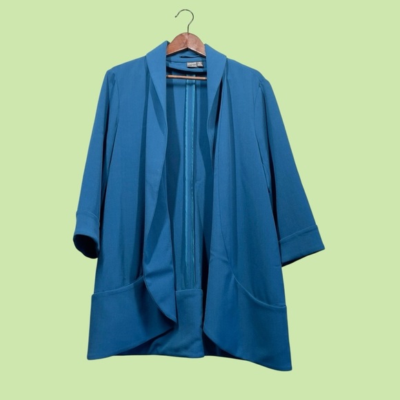 Anthracite by Muse teal oversized open front cardigan blazer jacket XL - Picture 9 of 12